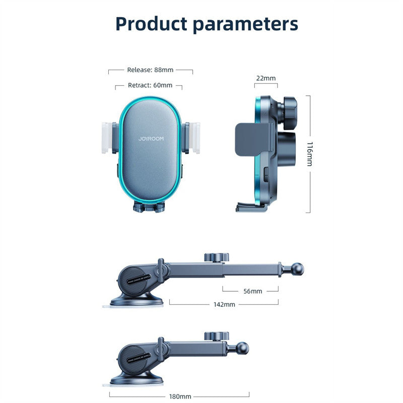 Wireless Car Charger Mount 15W Dual Coil Auto Clamping for iPhone Samsung