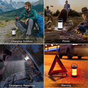 LED Camping Lantern Rechargeable with 4 Modes for Power Outages Outdoor Emergency-White