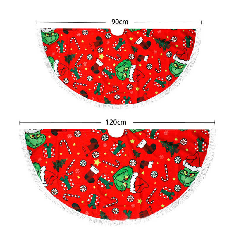 Christmas Tree Skirt Grinch House Decorations