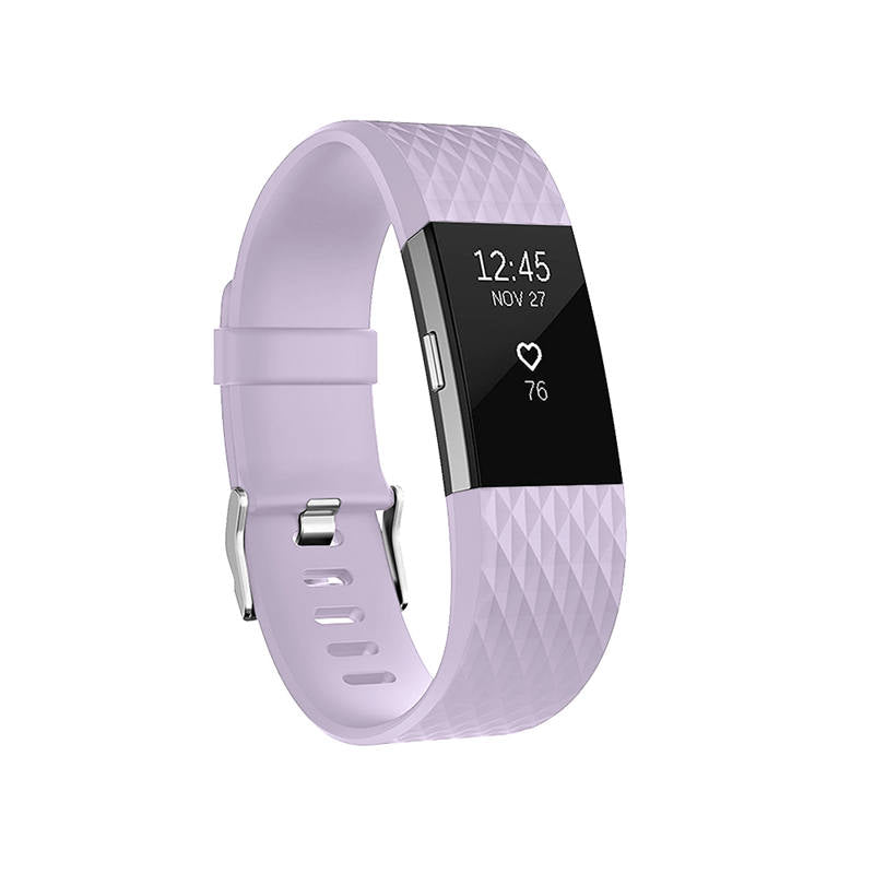 Silicone Replacement Strap Wrist Accessories For Fitbit Charge 2 -Light Purple