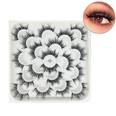 10 Pairs 3D False Eyelashes Reusable Wispy Cat Eye Natural Look Lashes-114