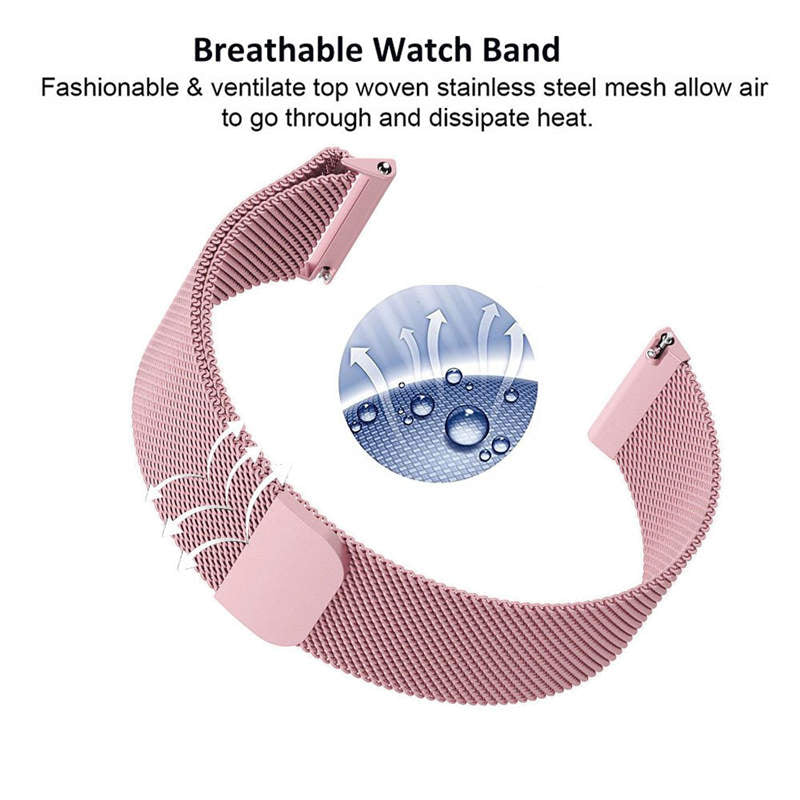 Magnetic Stainless Steel Strap For Fitbit Versa Smart Watch-Black