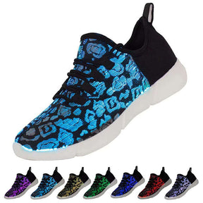 LED Fiber Optic Shoes Light up Sneakers for Women Men-Black