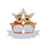 Christmas Hanging Ornament Personalized Reindeer Family of 2