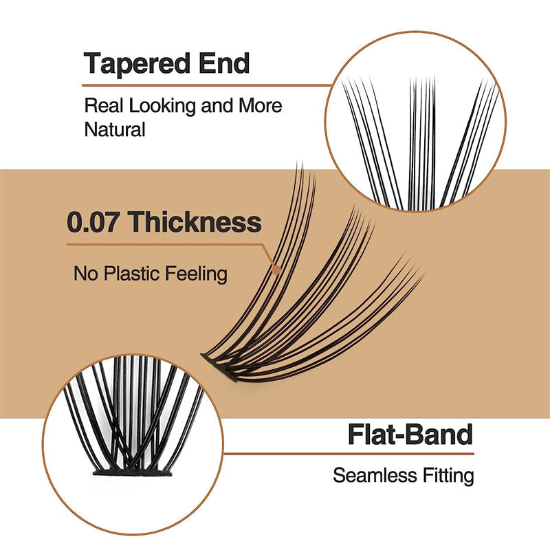240Pcs Eyelash Clusters 10-14mm Mix Lengths False Eyelashes-10D20D