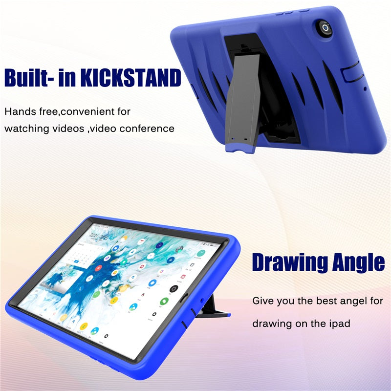 Shock Wave Kickstand Case Anti-Fall Protection For Samsung Tab A 10.1 T510/T515(2019)-Blue
