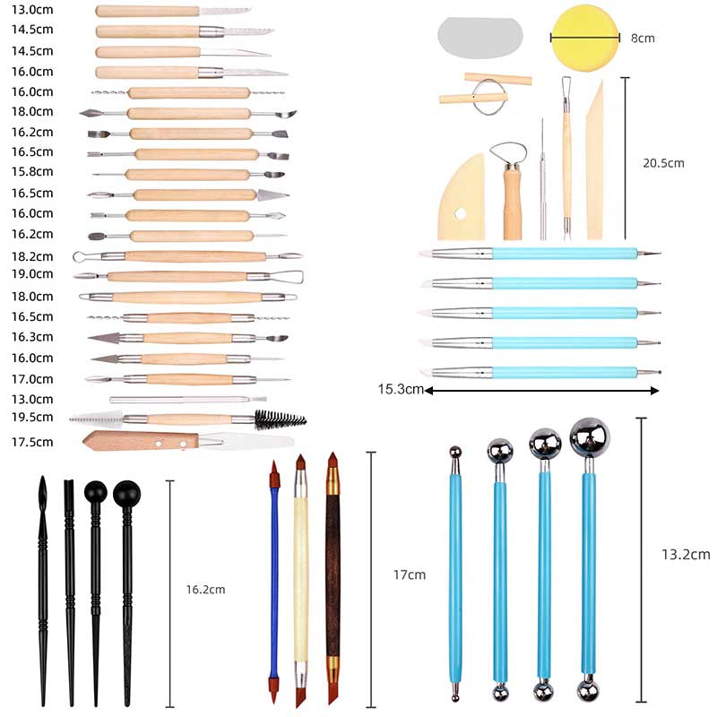 52 Pcs Clay Sculpting Tools Set with Storage Bag for Sculpture Pottery