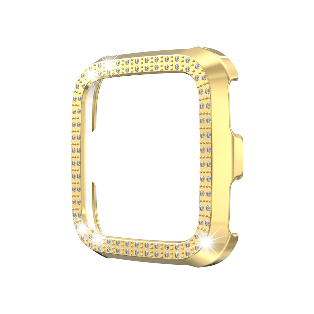 Double Row Diamond Bling Case For Fitbit Versa Cover-Gold