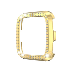 Double Row Diamond Bling Case For Fitbit Versa Cover-Gold