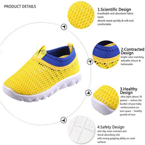 Toddler Kids Water Shoes Breathable Mesh Running Sneakers Sandals for Boys Girls-Yellow