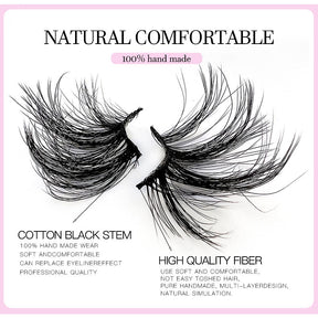 Half Lashes Natural Looking Cat Eye Fluffy 3D Curly False Eyelashes-35