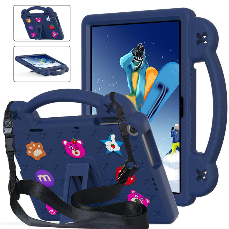 Strawberry Tablet Case with Handle Stand Full Protection Cover for Huawei MatePad T10s 10.1/ T10 9.7 Inch-NavyBlue