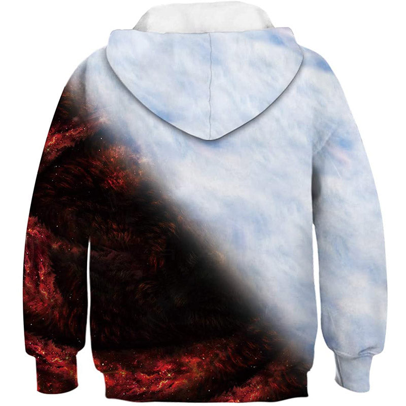 Realistic 3D Print Hoodie for Kids Novelty Sweatshirts Childrens Digital Casual Pullover TZ058