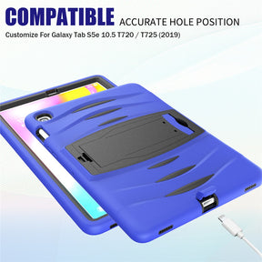 Shock Wave Kickstand Case Anti-Fall Protection For Samsung Tab S5E 10.5 T720/T725(2019)-Blue