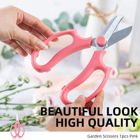 Floral Scissors Premium Steel Garden Plant Trimming Tools for Gardening Flower Arrangement -Pink