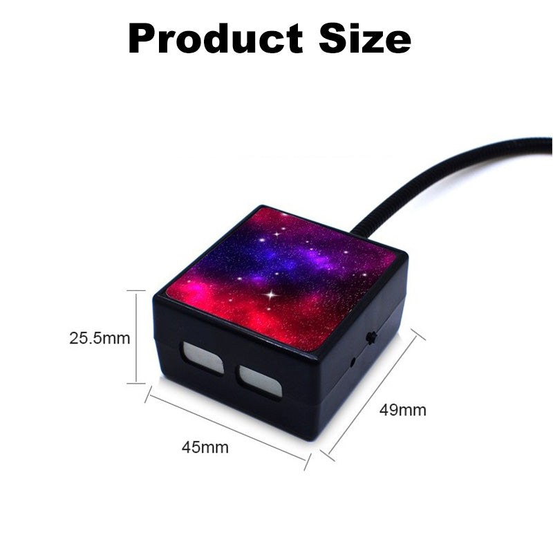 Car USB Starry Sky Light 3 Modes Rotating Voice-Activated Light-RedBlue