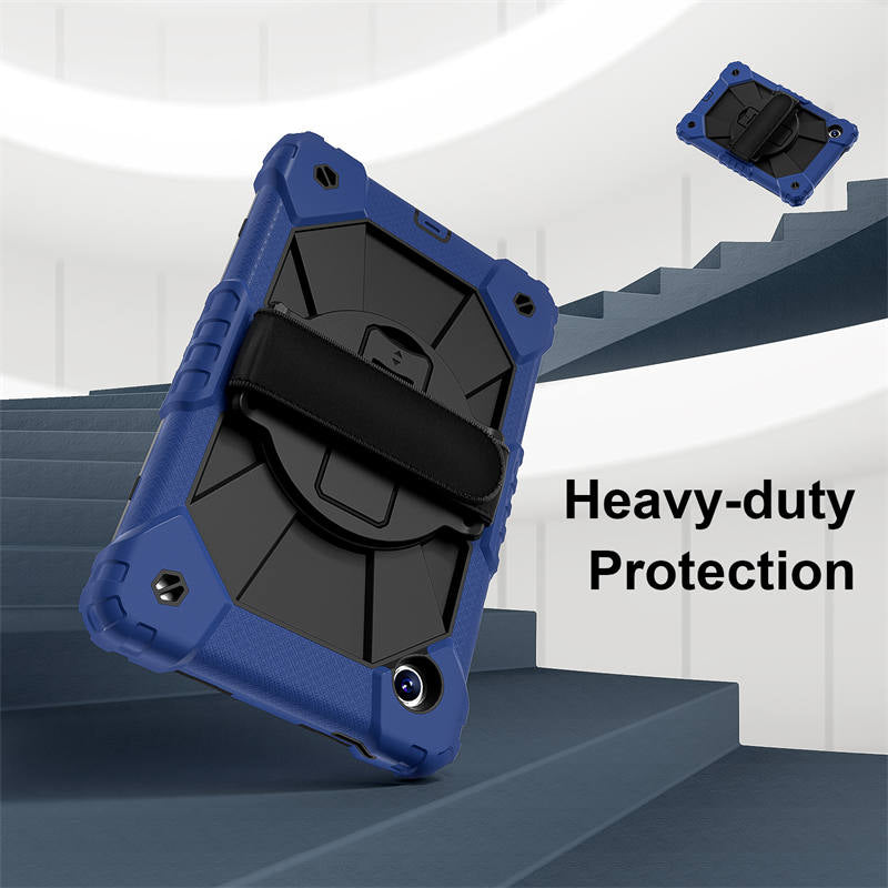 Rugged Tablet Case with Stand and Shoulder Strap for Samsung Galaxy A9-NavyBlue