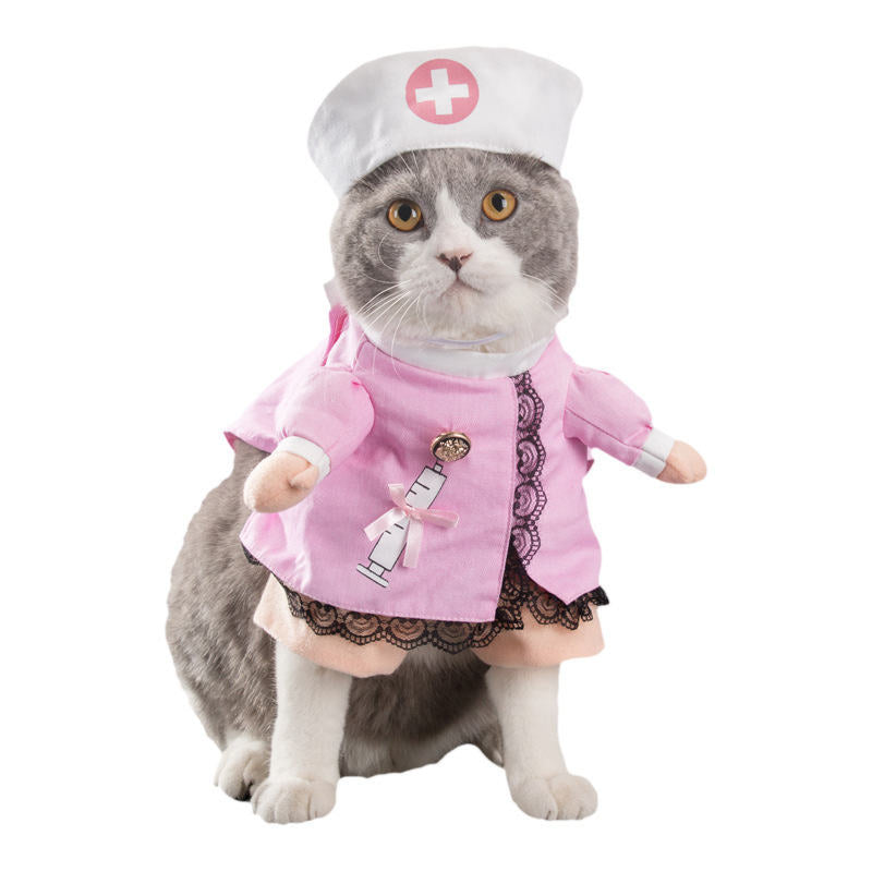 Pet Halloween Costumes for Dog Cat Funny Nurse Uniform