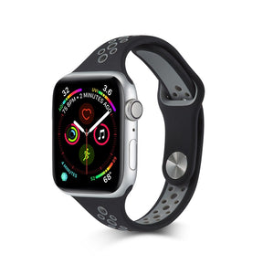 Nike Silicone Sport Breathable Watch For Apple iWatch Series-Black Grey