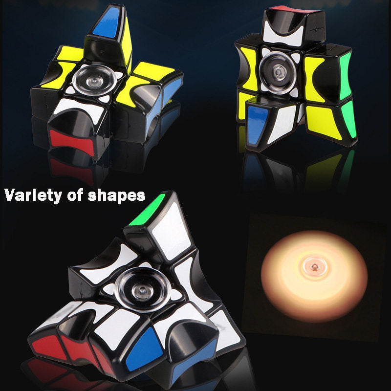 Fidget Spinner 1X3X3 Speed Cube Puzzle Toys for Kids Audlts-Black