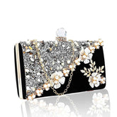 Flowers Clutch Purses for Women Bling Crystals Evening Bag