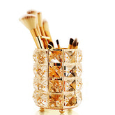 Makeup Brush Holder Crystal Comb Brushes Pen Storage Container-Gold