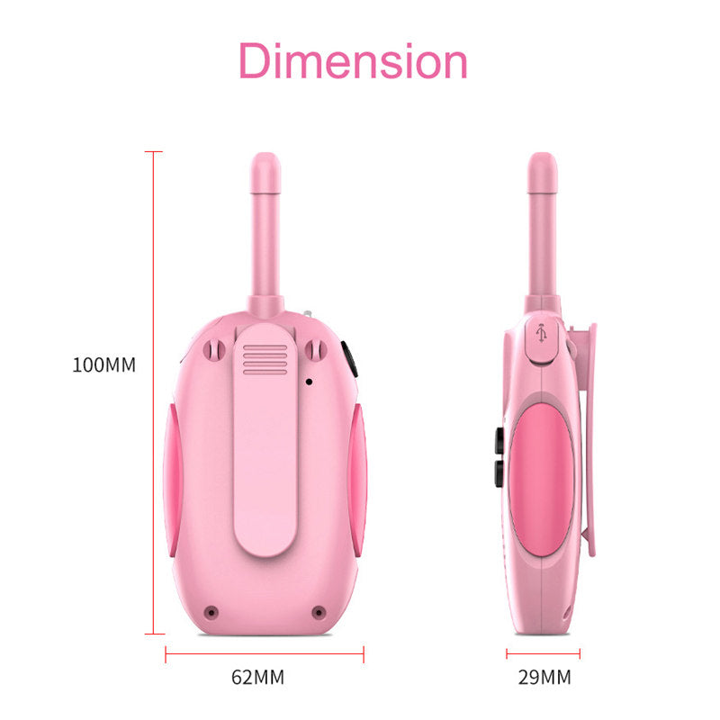 2 Pcs Kids Walkie Talkies Rechargeable 22 Channels 2 Way Radio-Pink Blue