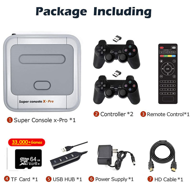 33000 Games Super Console X Pro 4K HD TV Up to 5 Players for PSP/N64/DC/PS-64g