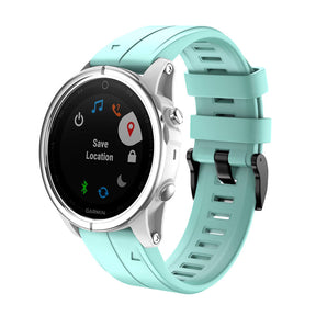 Silicone Replacement Band 20mm Quick Release Easy Fit For Garmin Fenix 5S/5S Plus/6S/6S Pro Smartwatch Black Steel Buckle-Teal