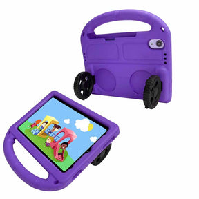 Wheel iPad Case For iPad Mini 6 Shockproof Stand Cover With Handle Stand-Purple