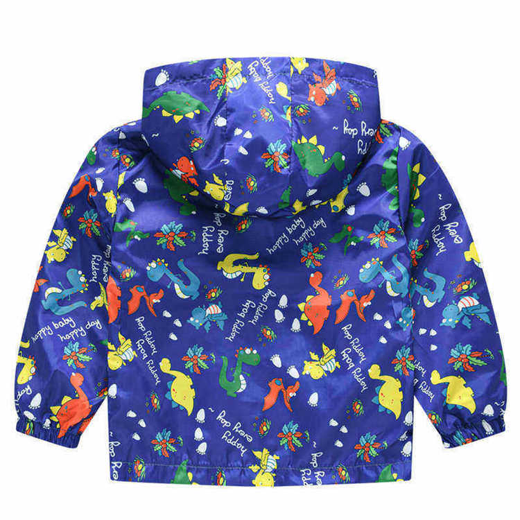 Toddler Boys Girls Cartoon Print Zip Jacket Hooded Trench Kids Casual Coats-25