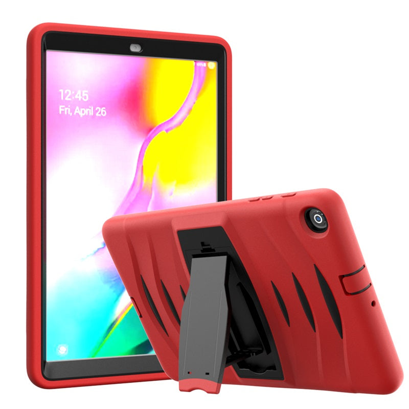 Shock Wave Kickstand Case Anti-Fall Protection For Samsung Tab A 10.1 T510/T515(2019)-Red