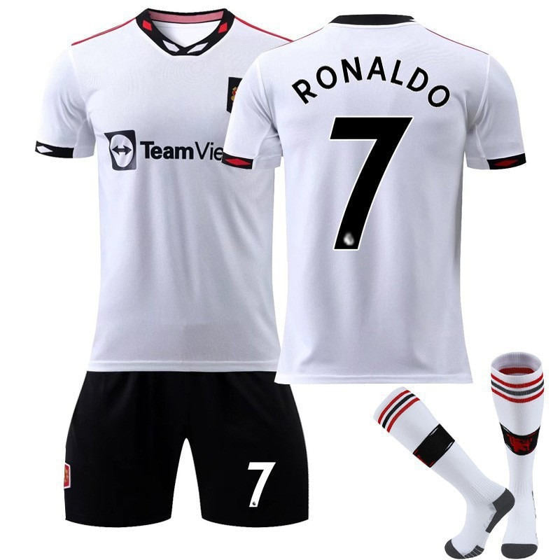 RONALDO #7 Manchester United Away Jersey 2022/23 Soccer Jersey Kit For Adult Kids