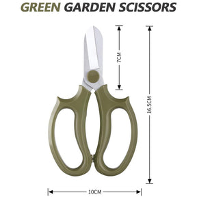 Floral Scissors Premium Steel Garden Plant Trimming Tools for Gardening Flower Arrangement -Green