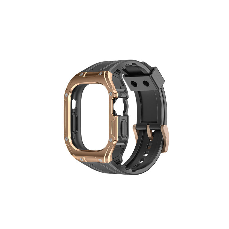 Military Watchbands with Heavy Duty Case TPU for iWatch Ultra-BlackD