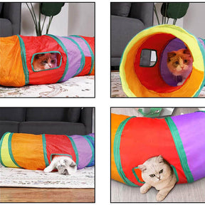 Cat Tunnel for Indoor Cats Collapsible Pop-up Pet Tube Hideaway Play Toys-Straight Tunnels