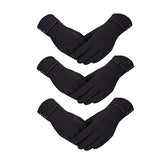 3 Pairs Women Winter Gloves Warm Touchscreen Windproof Gloves-Black
