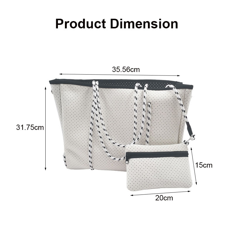 2Pcs Shoulder Bag Large Capacity Stripe Design Lightweight Handbag-Write