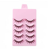 5 Pairs False Eyelashes Natural Curly 3D Lashes Set for Daily-x002