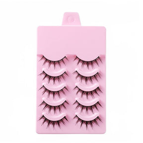 5 Pairs False Eyelashes Natural Curly 3D Lashes Set for Daily-x002