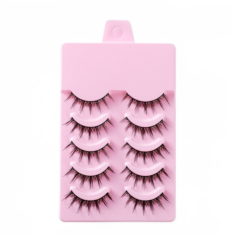 5 Pairs False Eyelashes Natural Curly 3D Lashes Set for Daily-x002