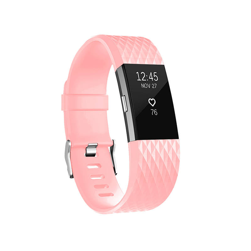 Silicone Replacement Strap Wrist Accessories For Fitbit Charge 2 -Pink
