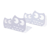 Owls Nonskid Bookends Art Desktop Organisation 1 Pair-White