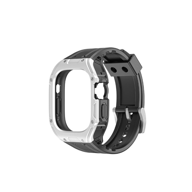Military Watchbands with Heavy Duty Case TPU for iWatch Ultra-BlackE