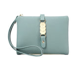 Womens Wallets Small Rfid Bifold Change Purse with Wrist Strap-Green