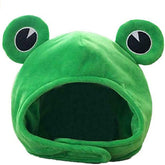 Plush Frog Hat Cap Frog Ears Costume Halloween Animal Hats Cosplay Party Costume Accessories for Kids Adults -Green