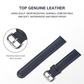 D Buckle Leather Watch Band For Samsung Galaxy Watch 42/46mm Gear S3 Frontier/Classic(Navy Blue)