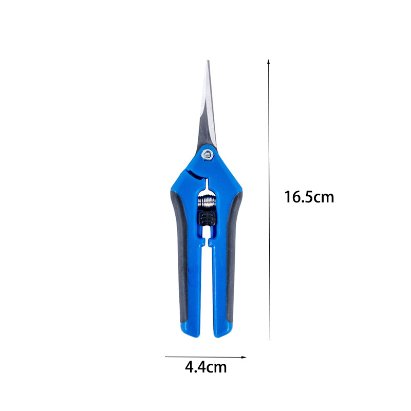 165mm Gardening Pruning Shears Hand Scissors with Straight Stainless Steel Blades for Trimming Herbs Flowers Plants -Blue