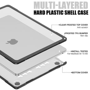 Shockproof Case Solid Color Compatible with Macbook Air 15 2023 A2941-Transparent