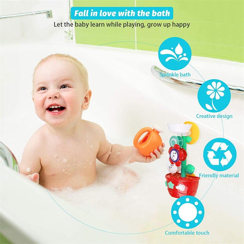 Toddler Bath Toys Sunflower Water Station with Mini Sprinkler for 2-4 Years